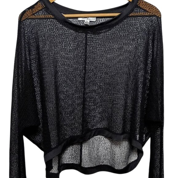 One7Six Elegant Black Mesh Top Sheer Long Sleeve Evening Blouse M - Picture 10 of 10